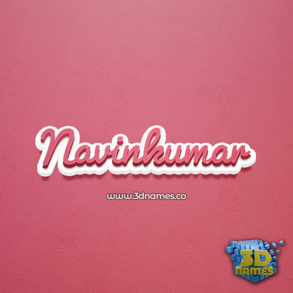 navinkumar in Red Scribble style - 3D name wallpaper