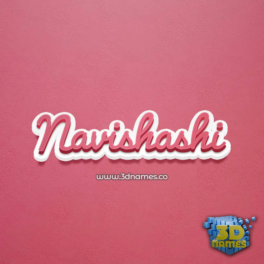 navishashi in Red Scribble style - 3D name wallpaper