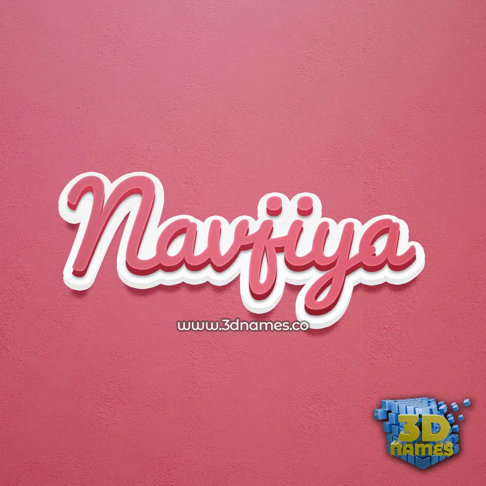navjiya in Red Scribble style - 3D name wallpaper