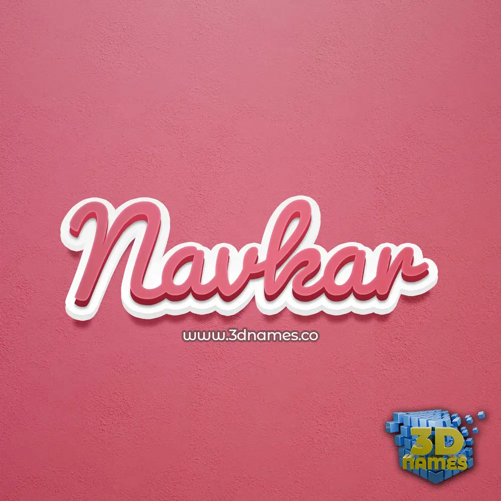 navkar in Red Scribble style - 3D name wallpaper