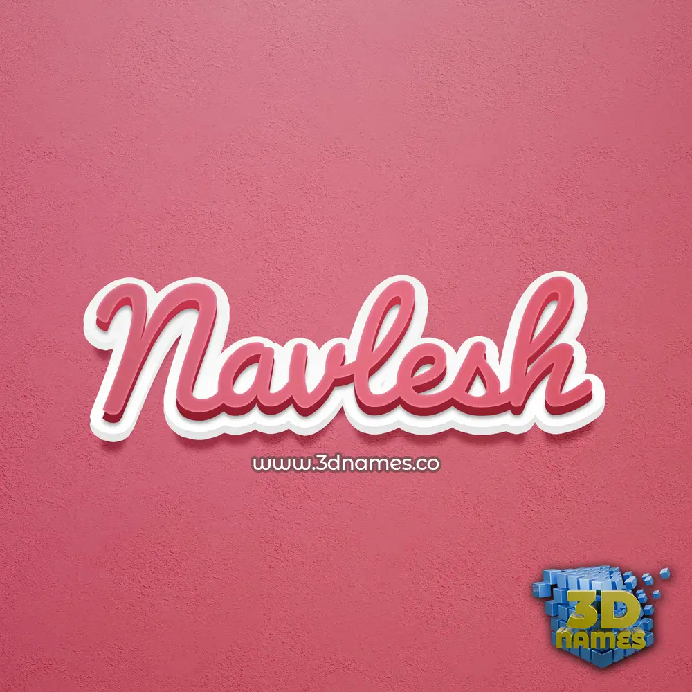 navlesh in Red Scribble style - 3D name wallpaper