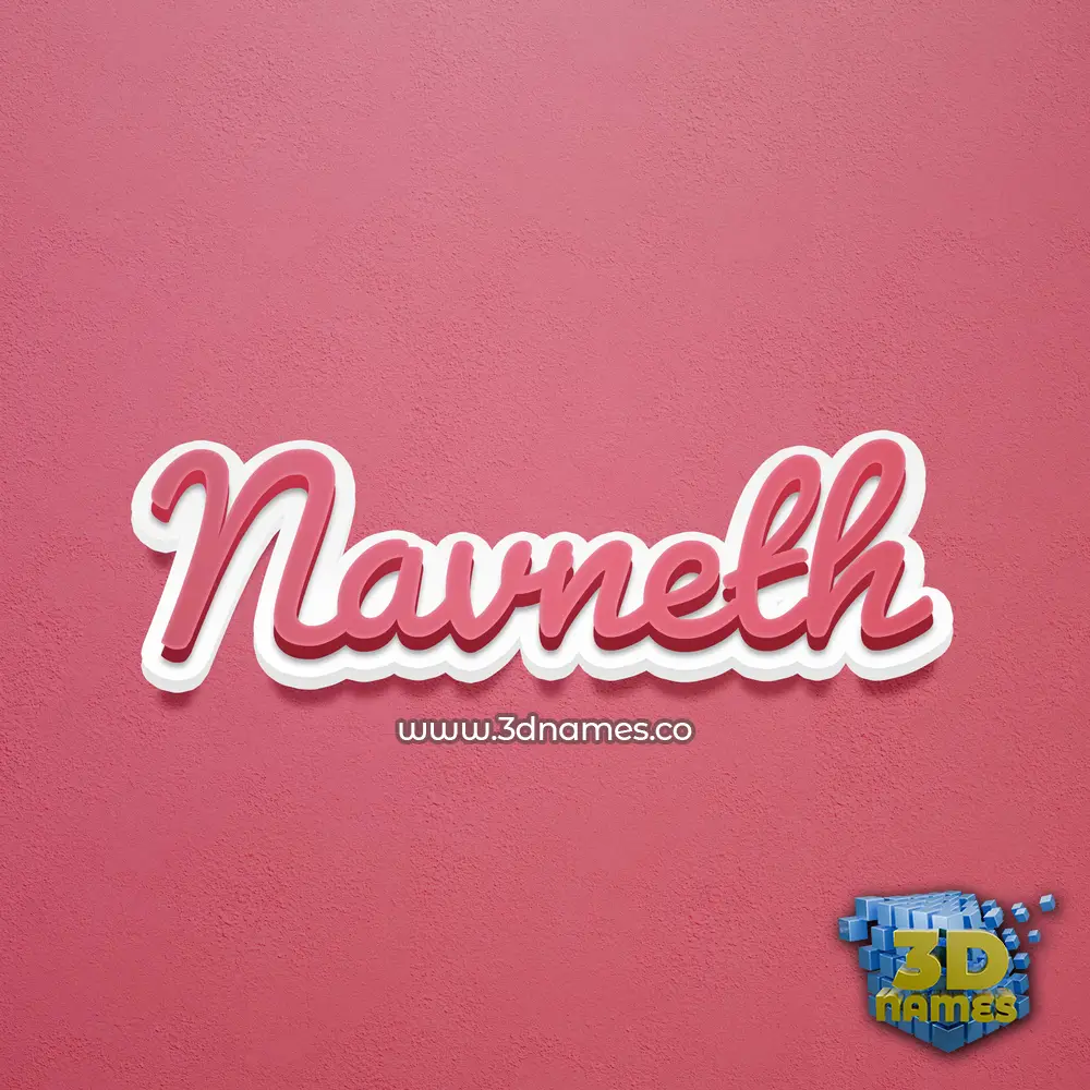 navneth in Red Scribble style - 3D name wallpaper