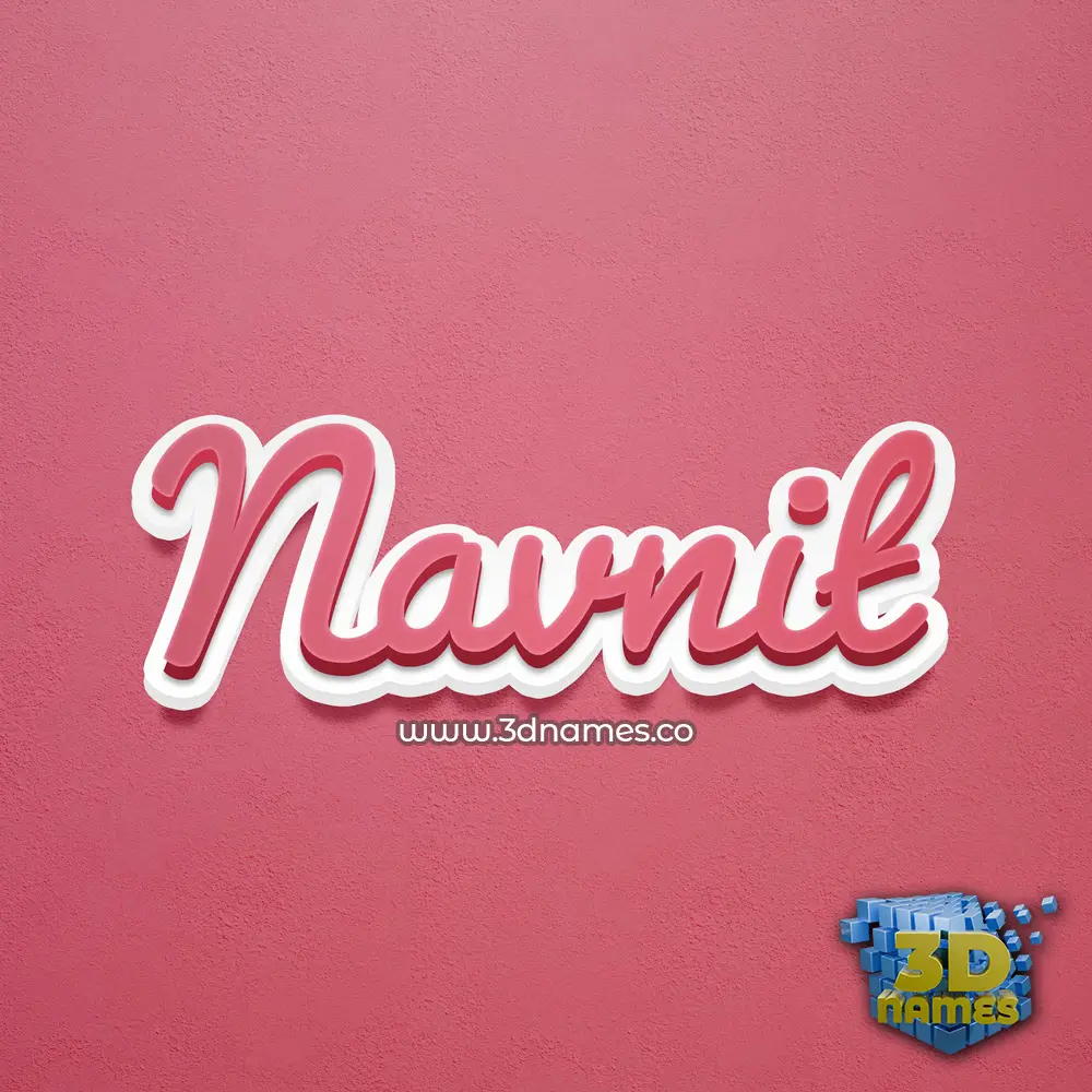 navnit in Red Scribble style - 3D name wallpaper