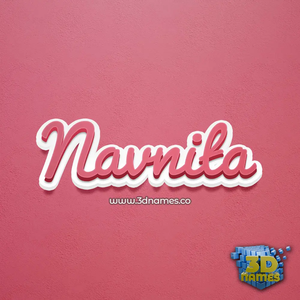 navnita in Red Scribble style - 3D name wallpaper