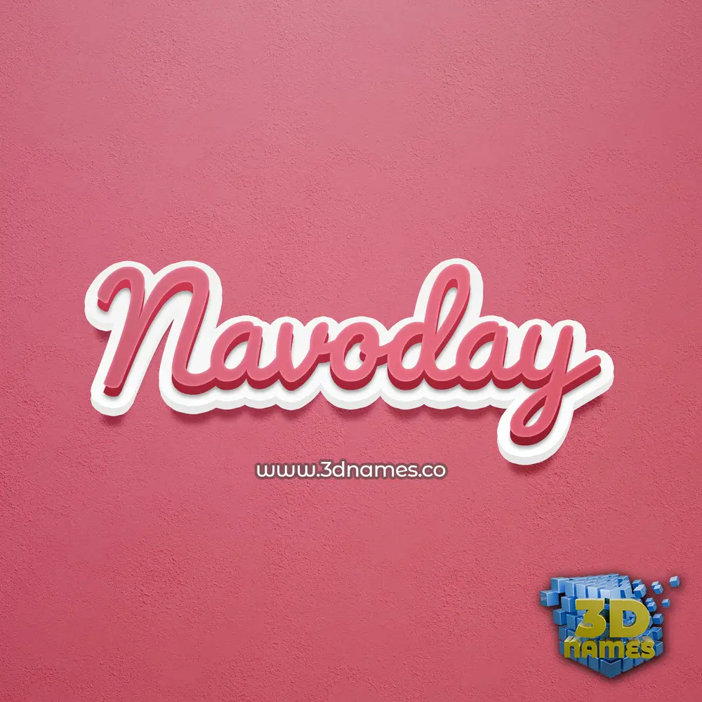 navoday in Red Scribble style - 3D name wallpaper