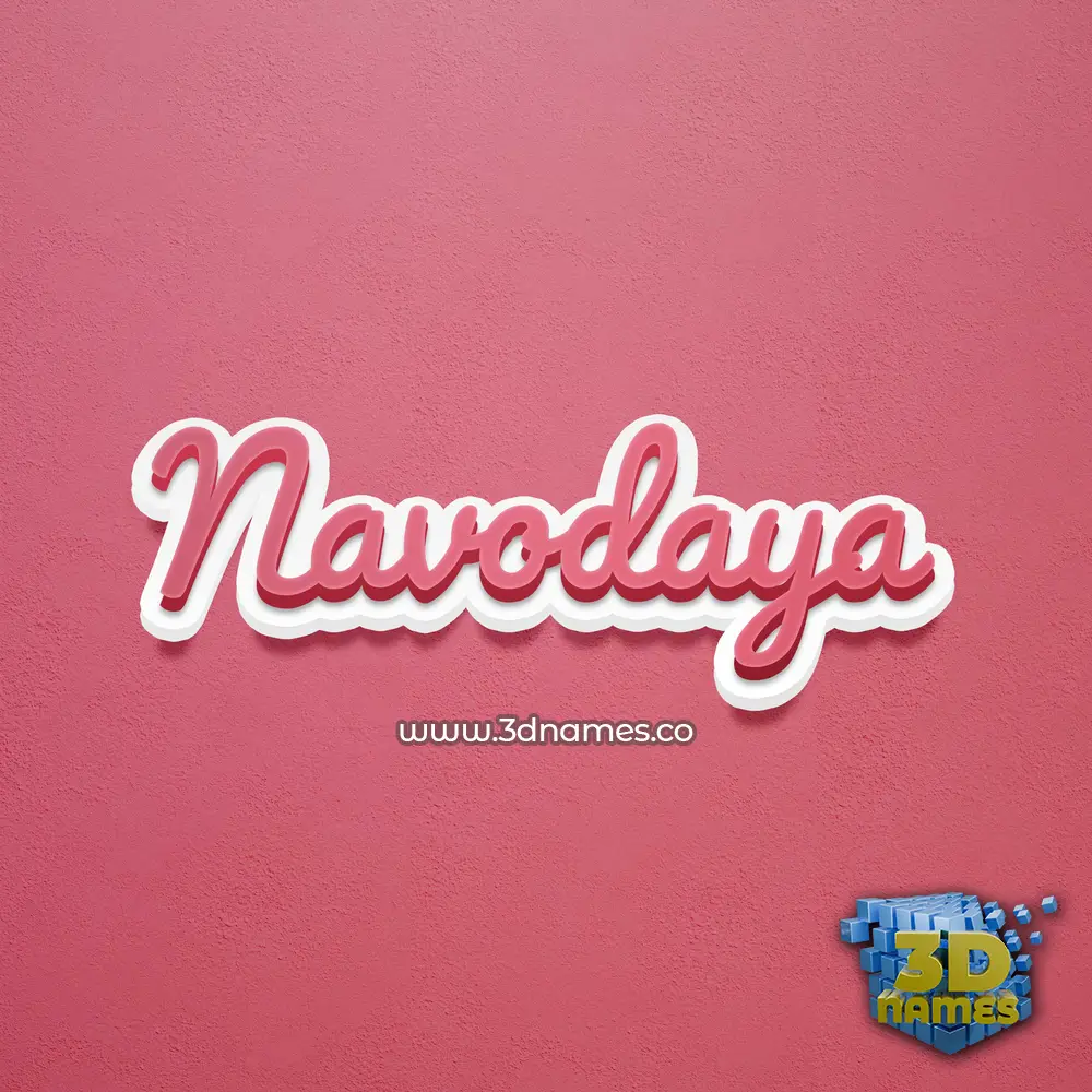 navodaya in Red Scribble style - 3D name wallpaper
