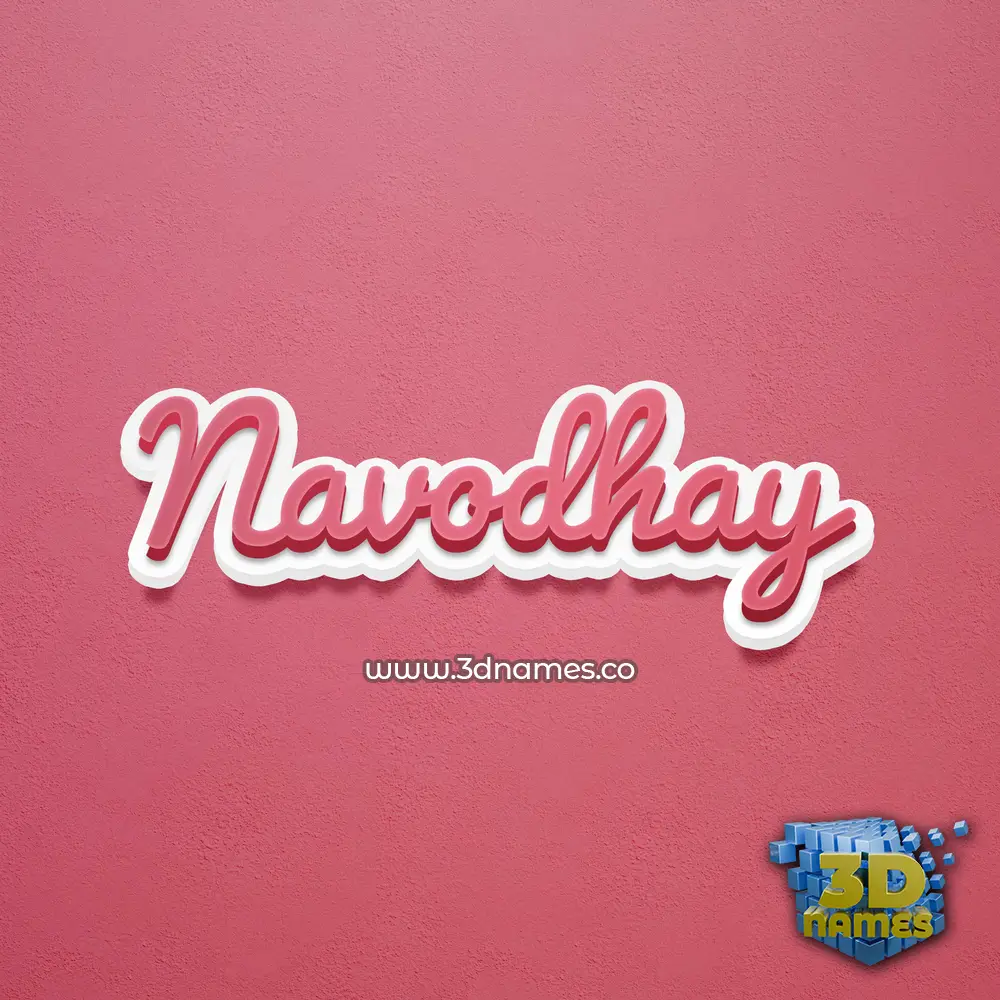 navodhay in Red Scribble style - 3D name wallpaper