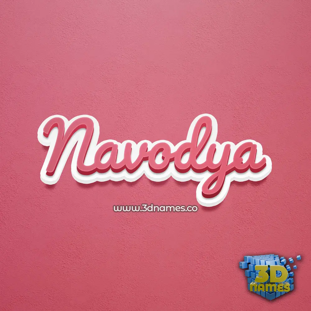 navodya in Red Scribble style - 3D name wallpaper
