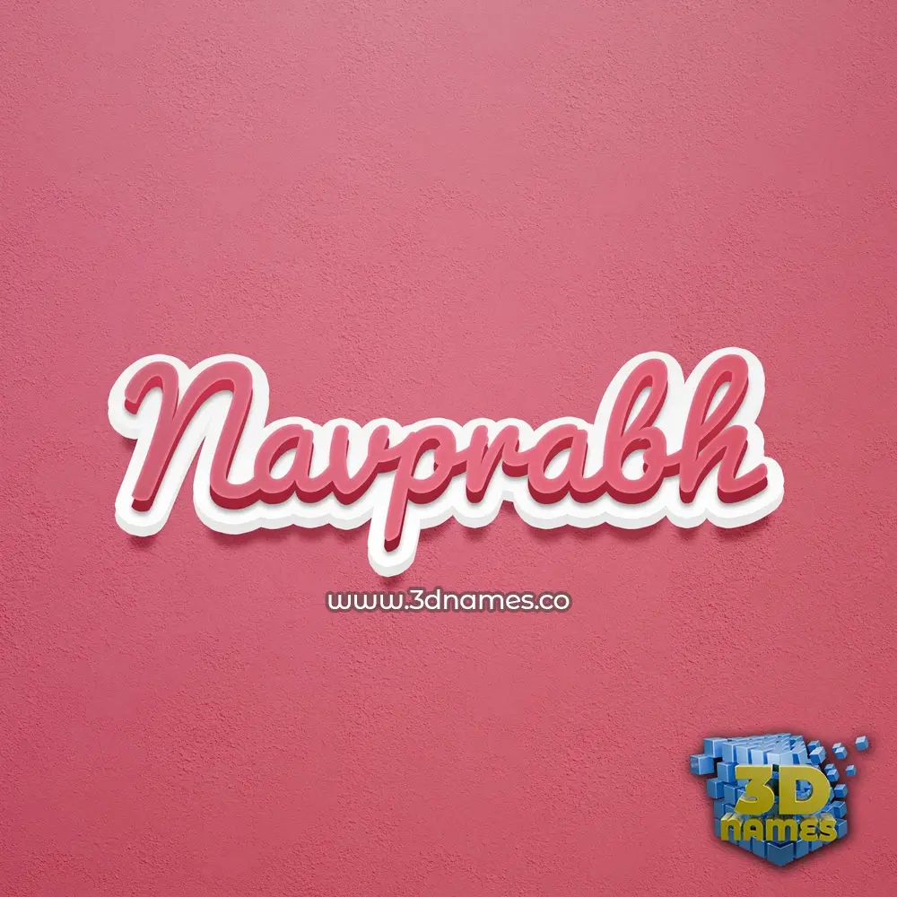 navprabh in Red Scribble style - 3D name wallpaper