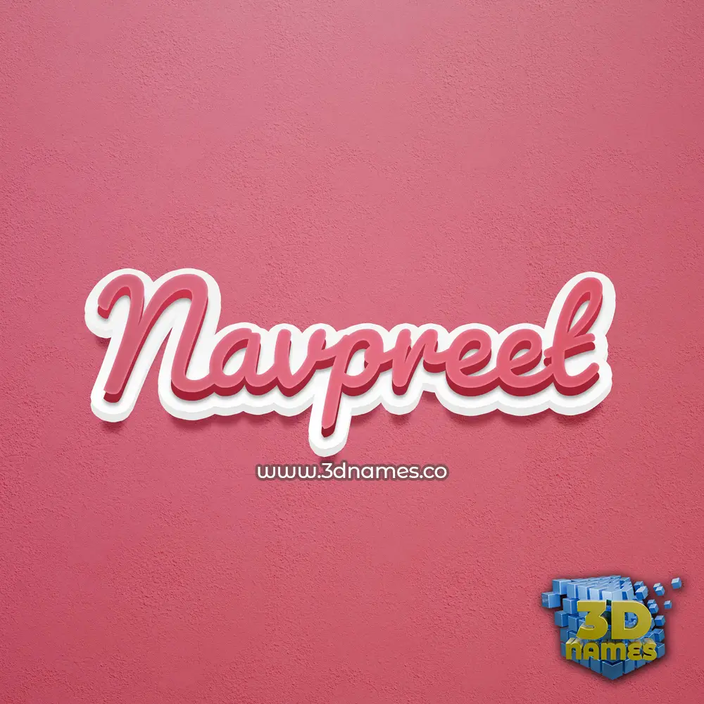 navpreet in Red Scribble style - 3D name wallpaper