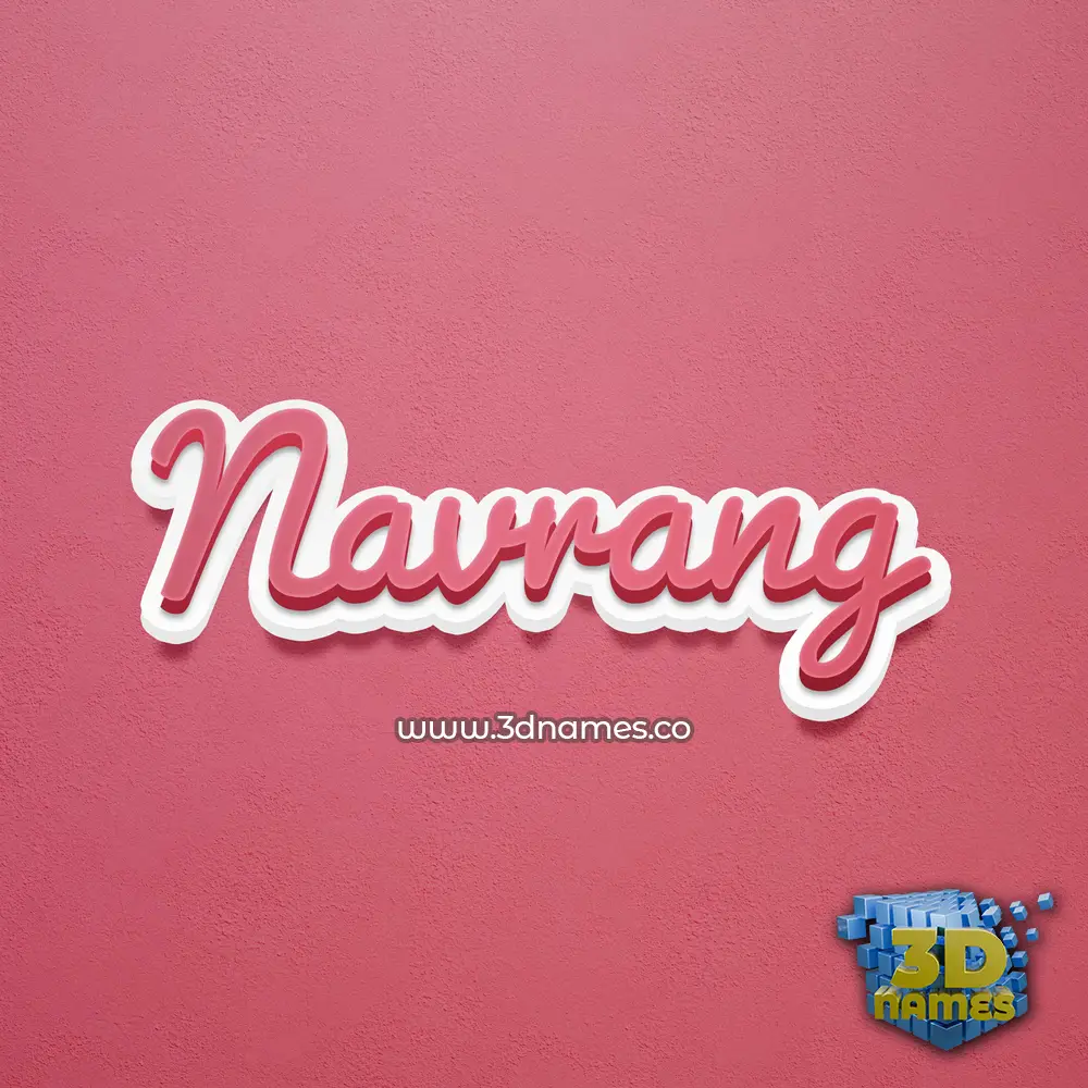 navrang in Red Scribble style - 3D name wallpaper