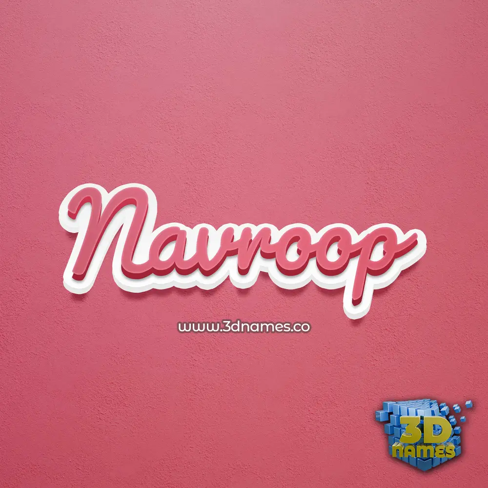 navroop in Red Scribble style - 3D name wallpaper