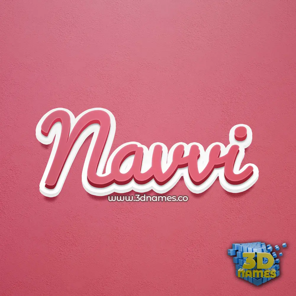 navvi in Red Scribble style - 3D name wallpaper
