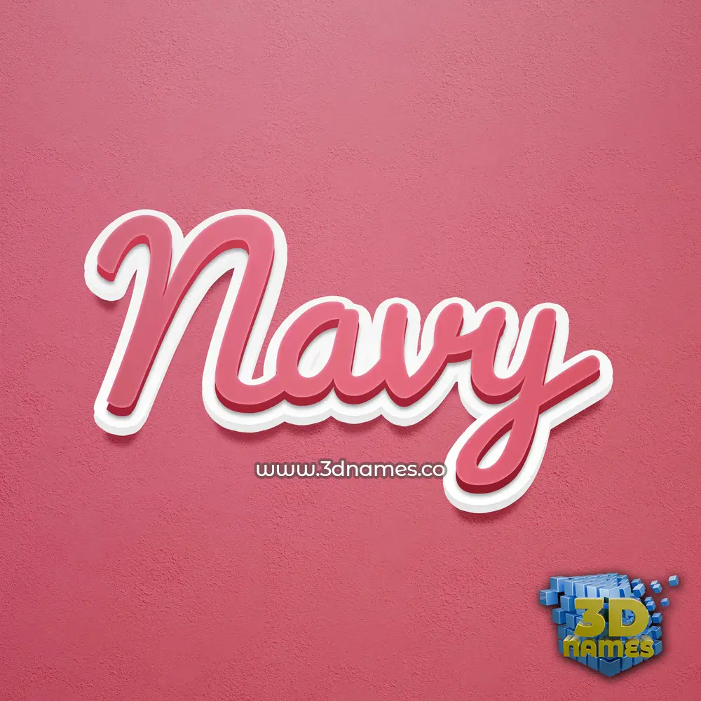 navy in Red Scribble style - 3D name wallpaper
