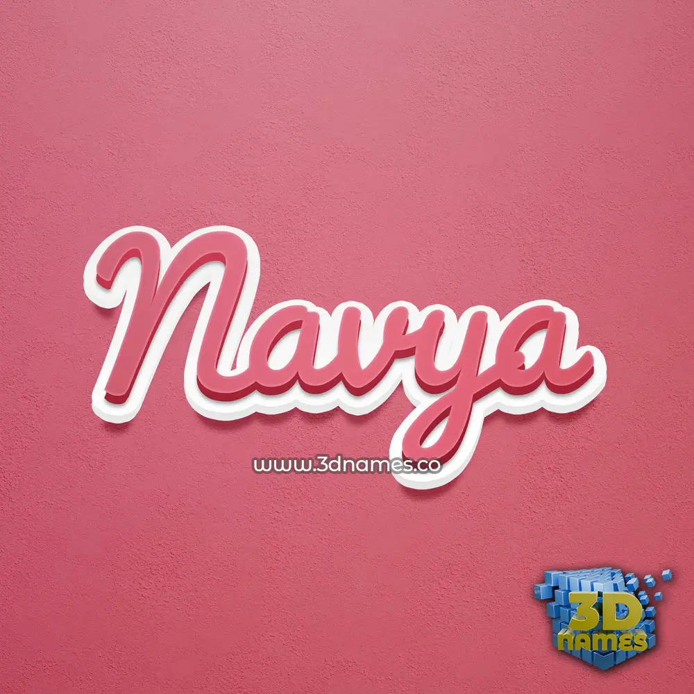 navya in Red Scribble style - 3D name wallpaper
