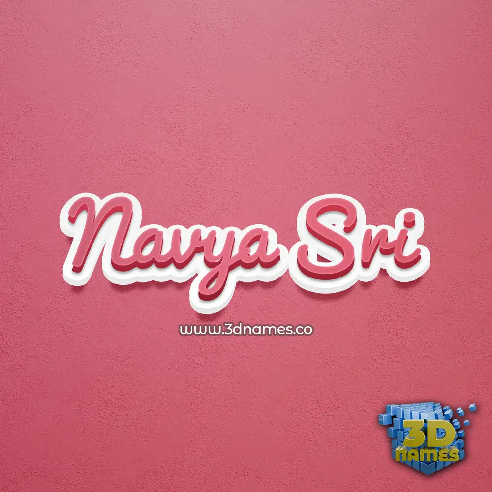 navya sri in Red Scribble style - 3D name wallpaper