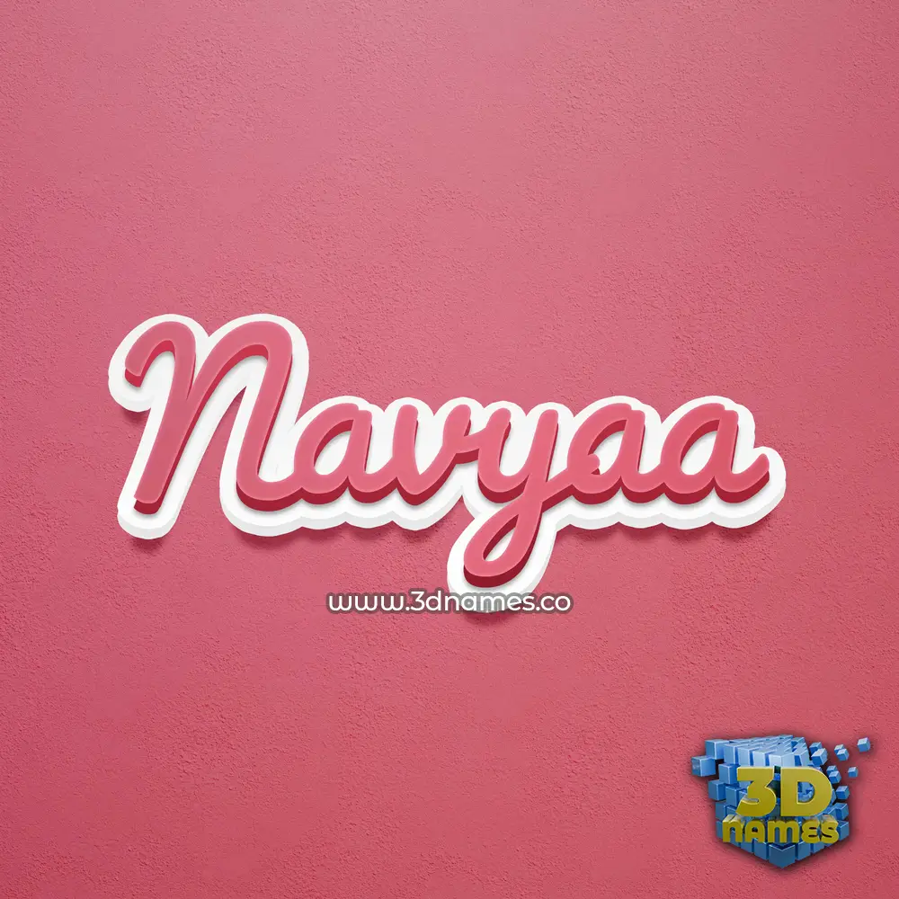 navyaa in Red Scribble style - 3D name wallpaper