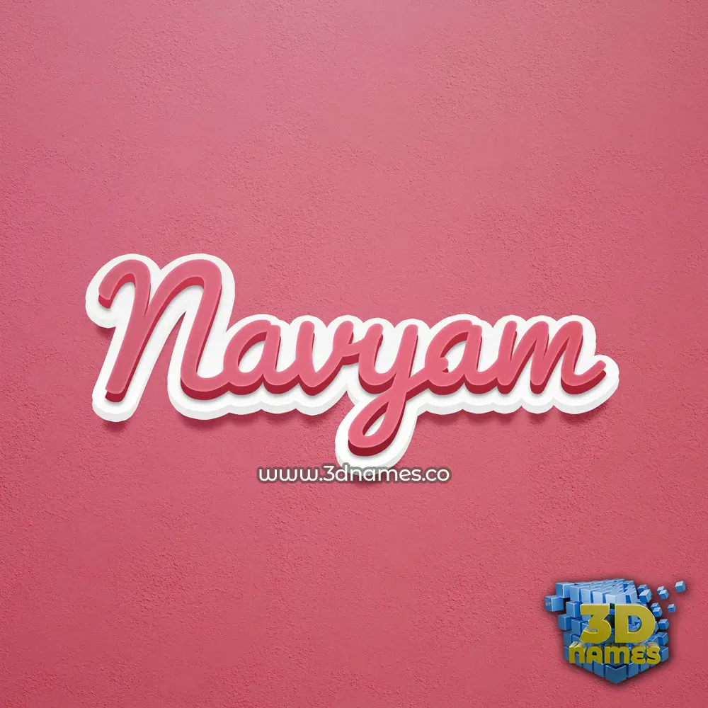 navyam in Red Scribble style - 3D name wallpaper