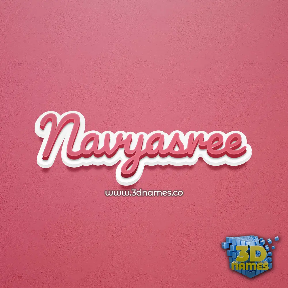 navyasree in Red Scribble style - 3D name wallpaper