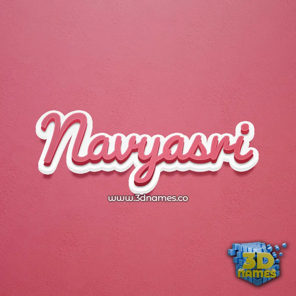 navyasri in Red Scribble style - 3D name wallpaper