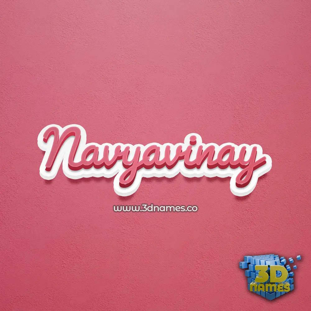 navyavinay in Red Scribble style - 3D name wallpaper
