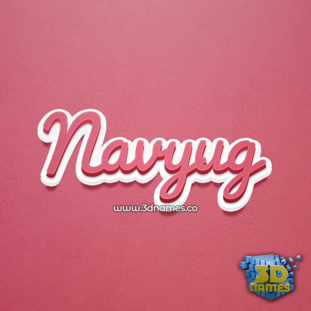 navyug in Red Scribble style - 3D name wallpaper