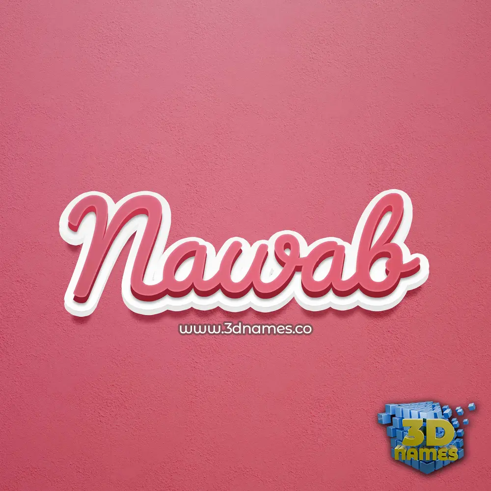 nawab in Red Scribble style - 3D name wallpaper