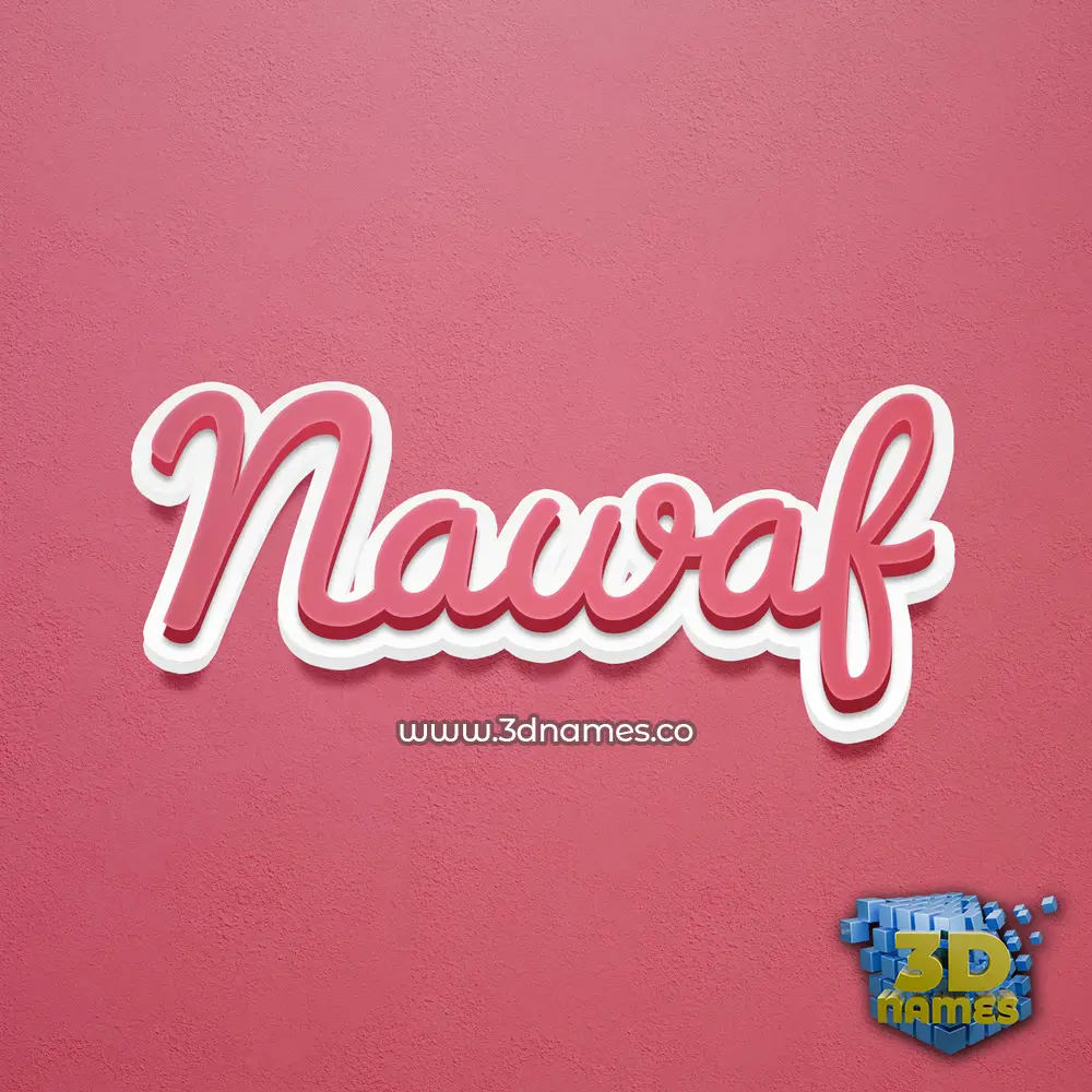 nawaf in Red Scribble style - 3D name wallpaper