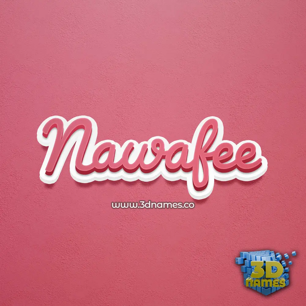 nawafee in Red Scribble style - 3D name wallpaper