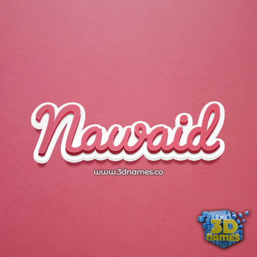 nawaid in Red Scribble style - 3D name wallpaper