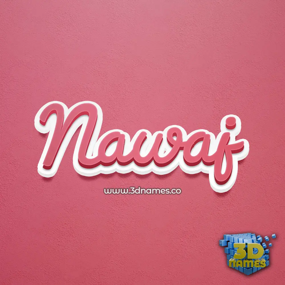 nawaj in Red Scribble style - 3D name wallpaper
