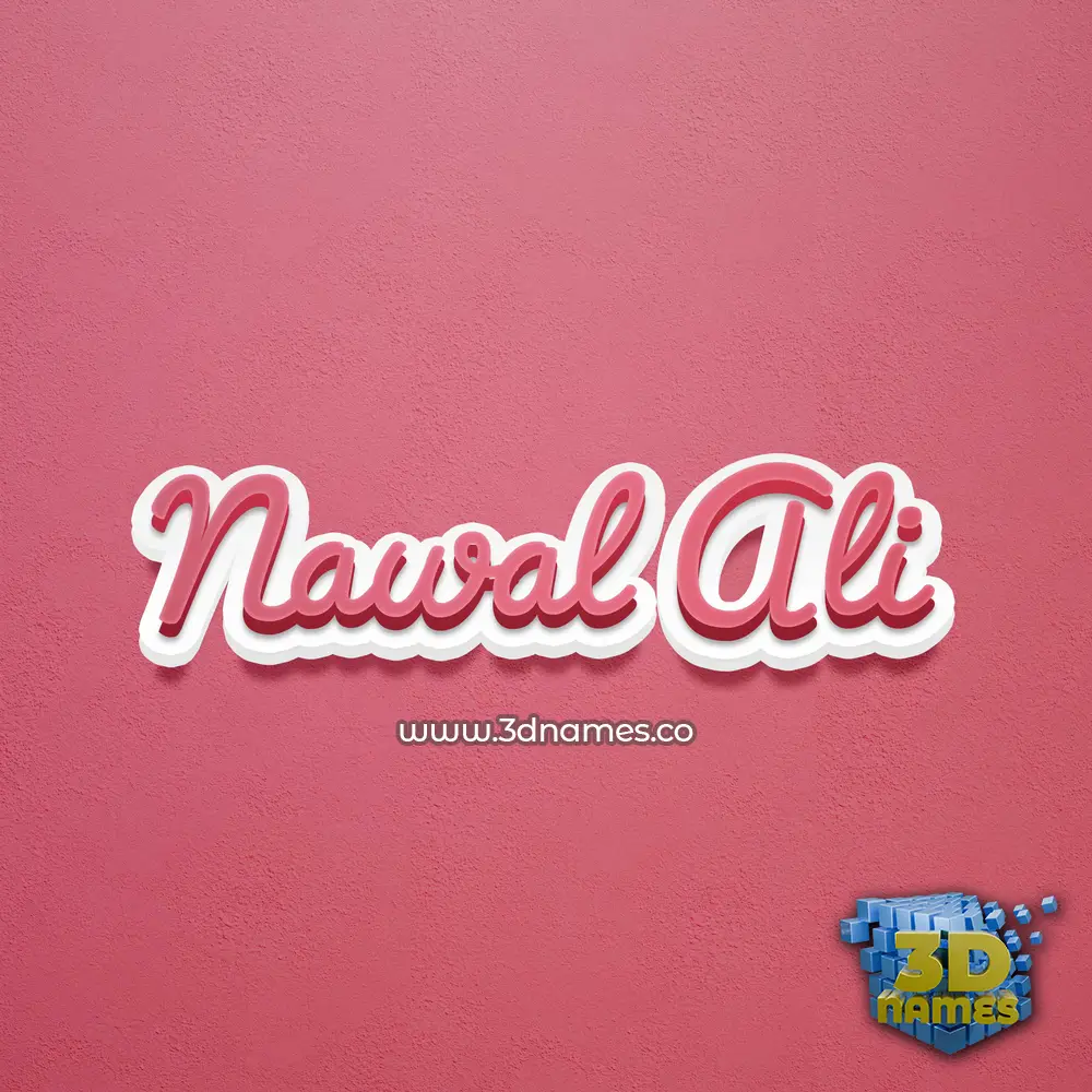 nawal ali in Red Scribble style - 3D name wallpaper