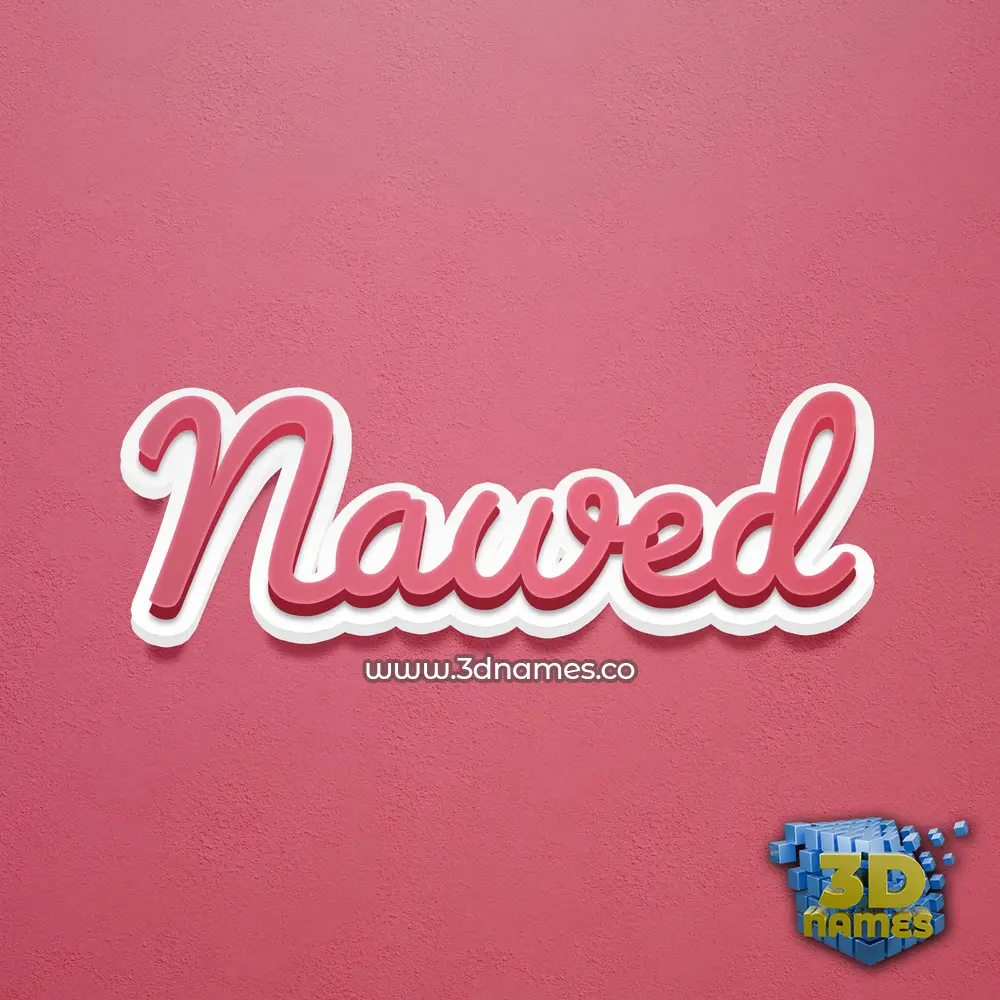 nawed in Red Scribble style - 3D name wallpaper