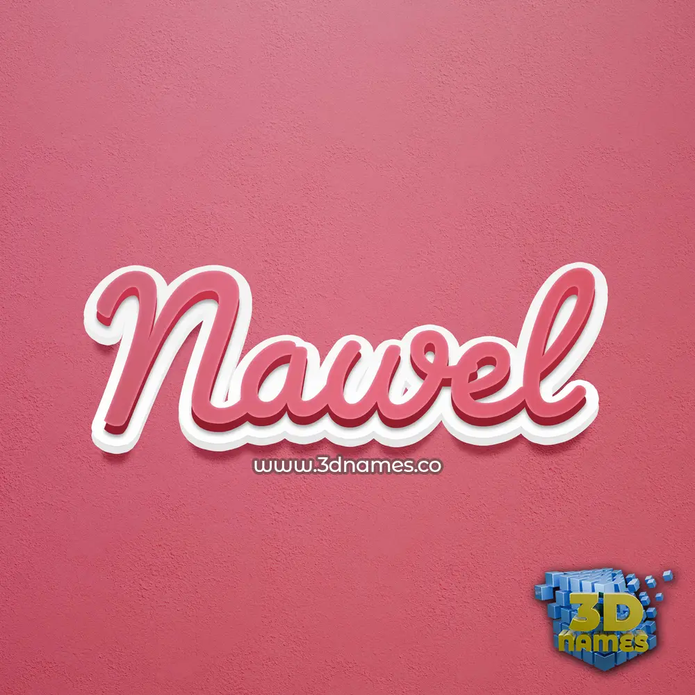 nawel in Red Scribble style - 3D name wallpaper