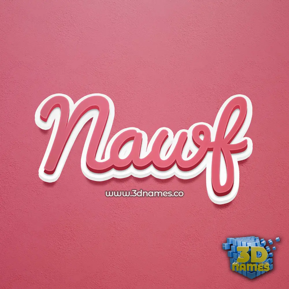 nawf in Red Scribble style - 3D name wallpaper