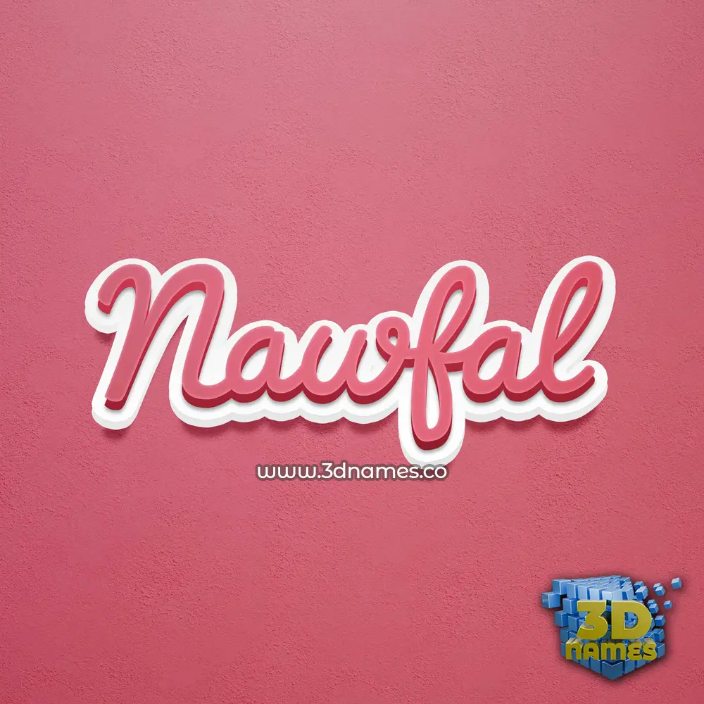 nawfal in Red Scribble style - 3D name wallpaper