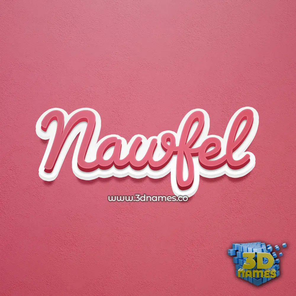 nawfel in Red Scribble style - 3D name wallpaper