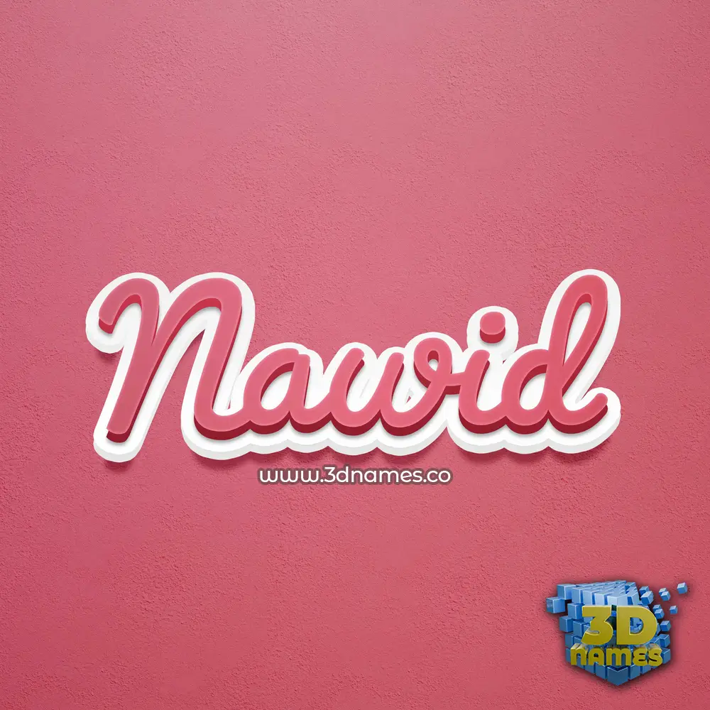 nawid in Red Scribble style - 3D name wallpaper