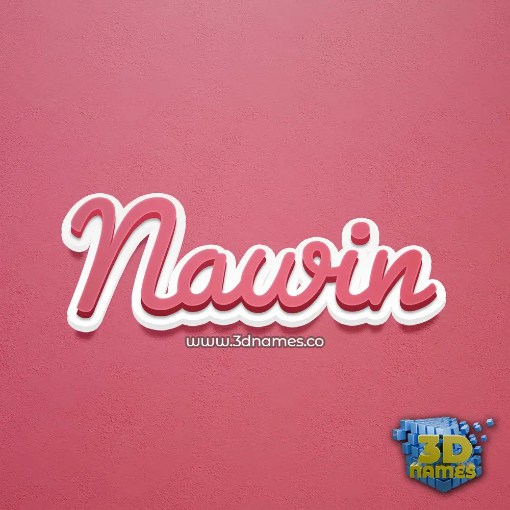 nawin in Red Scribble style - 3D name wallpaper