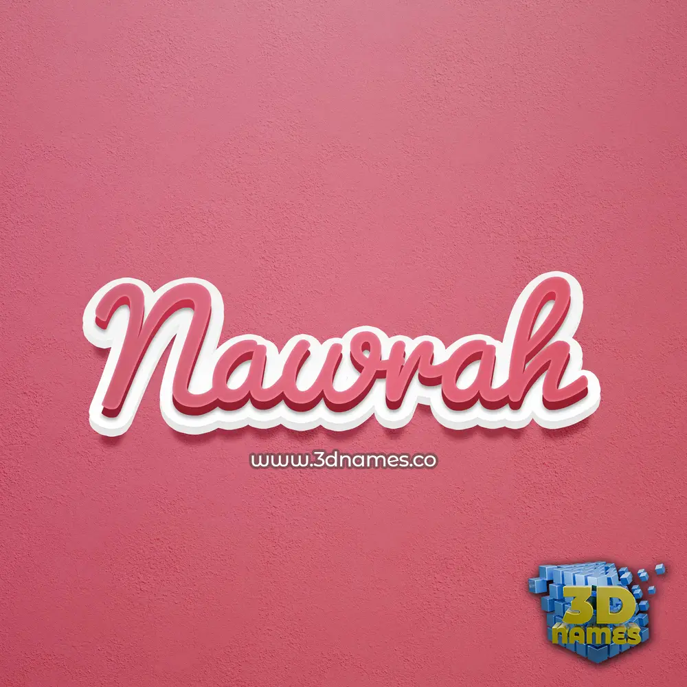 nawrah in Red Scribble style - 3D name wallpaper