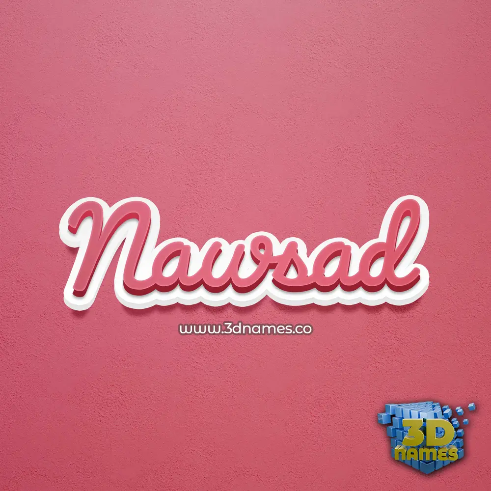 nawsad in Red Scribble style - 3D name wallpaper