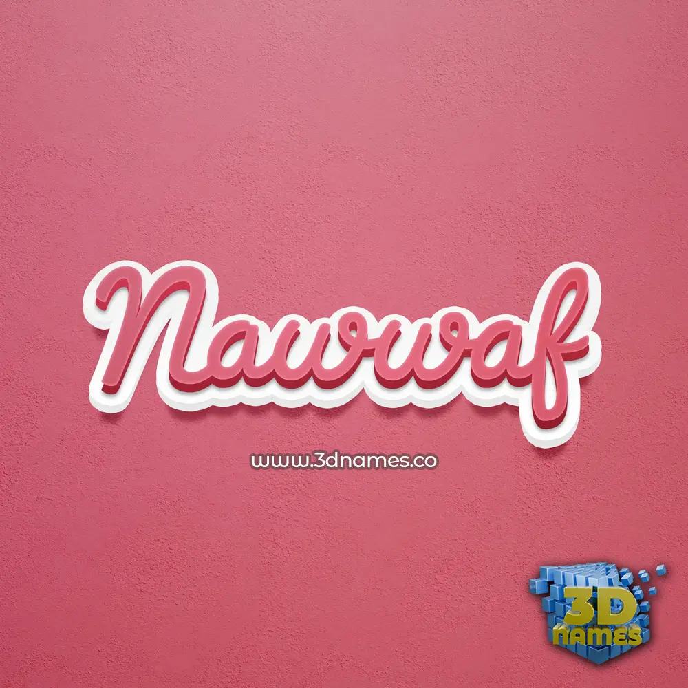 nawwaf in Red Scribble style - 3D name wallpaper