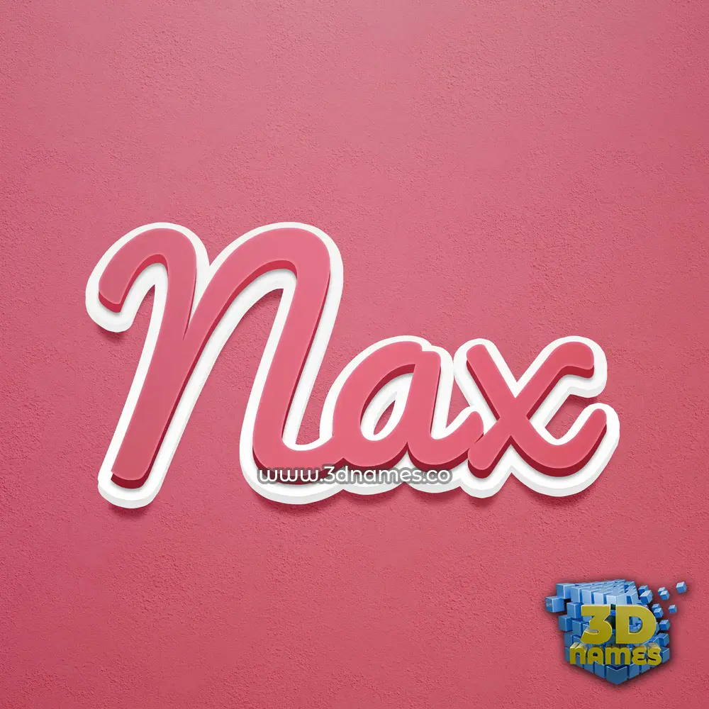 nax in Red Scribble style - 3D name wallpaper