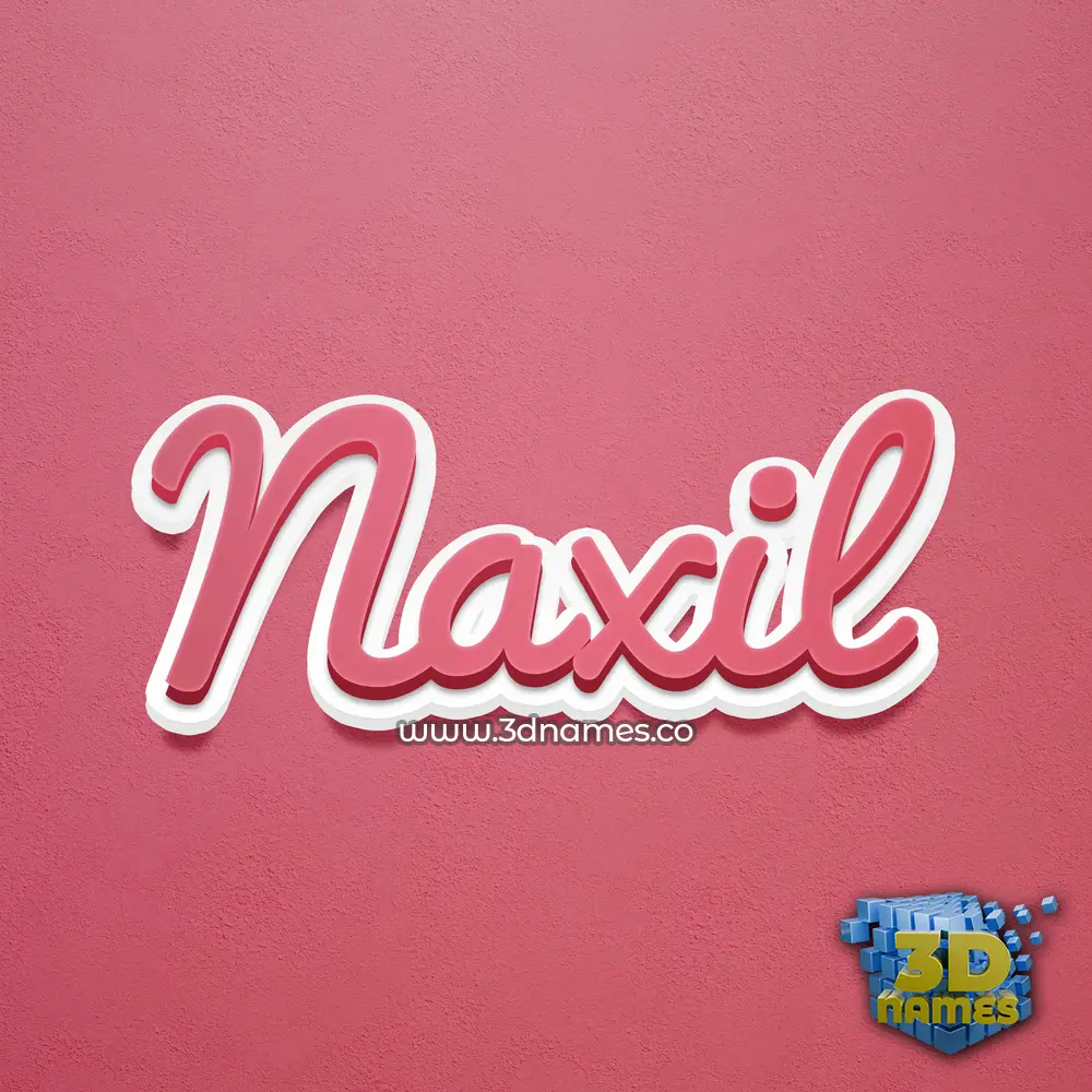 naxil in Red Scribble style - 3D name wallpaper