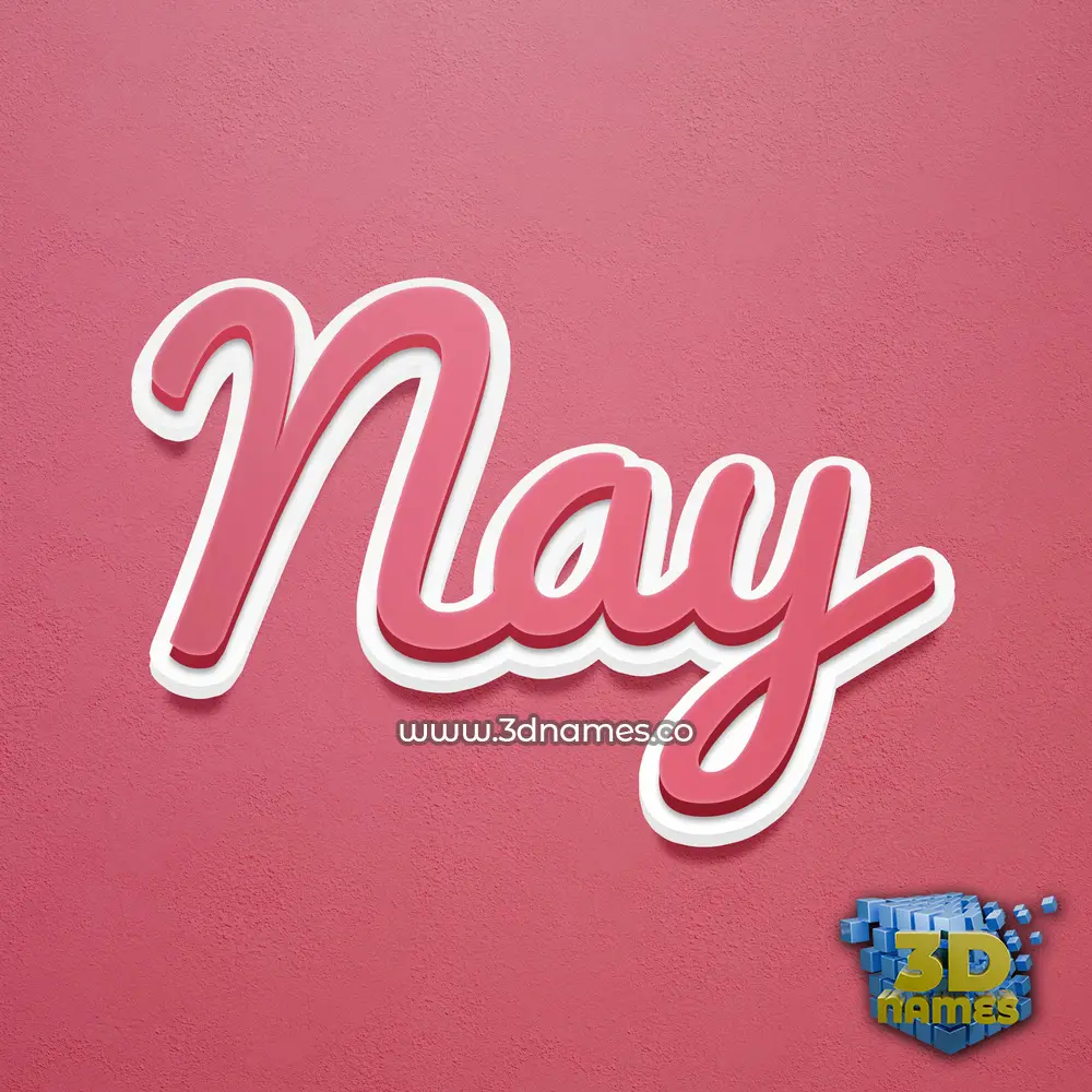 nay in Red Scribble style - 3D name wallpaper