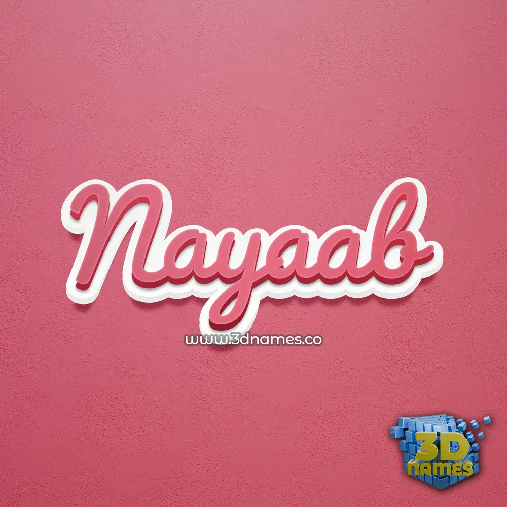 nayaab in Red Scribble style - 3D name wallpaper