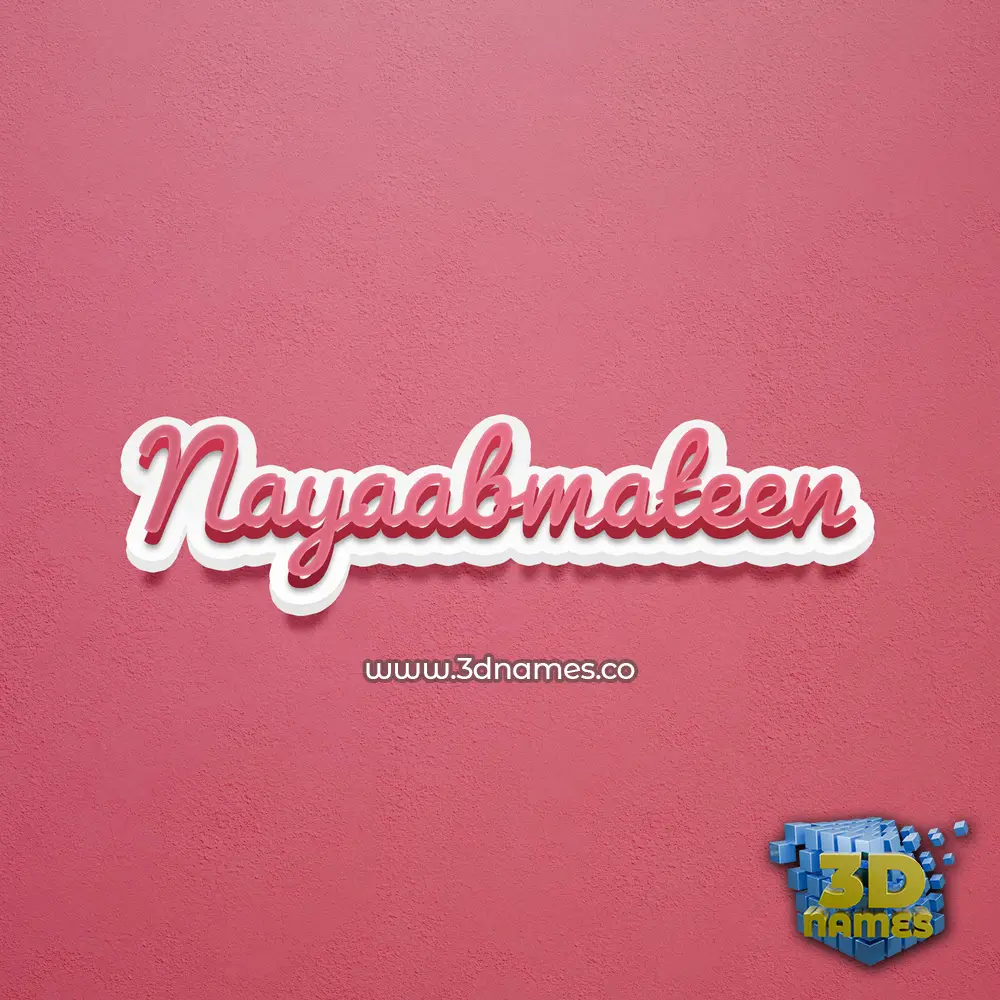 nayaabmateen in Red Scribble style - 3D name wallpaper