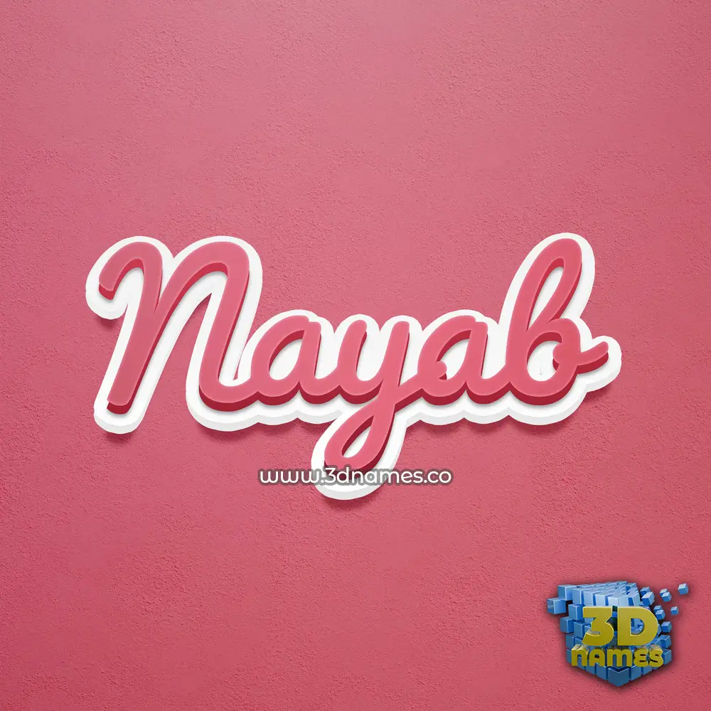nayab in Red Scribble style - 3D name wallpaper