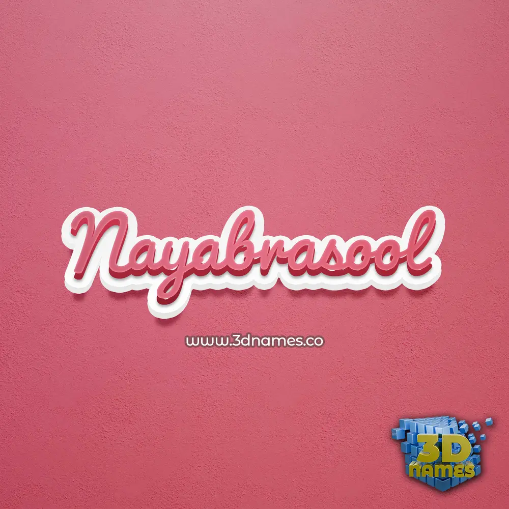 nayabrasool in Red Scribble style - 3D name wallpaper
