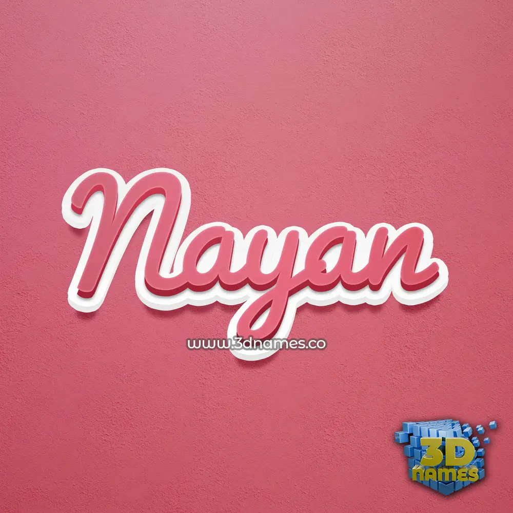 nayan in Red Scribble style - 3D name wallpaper